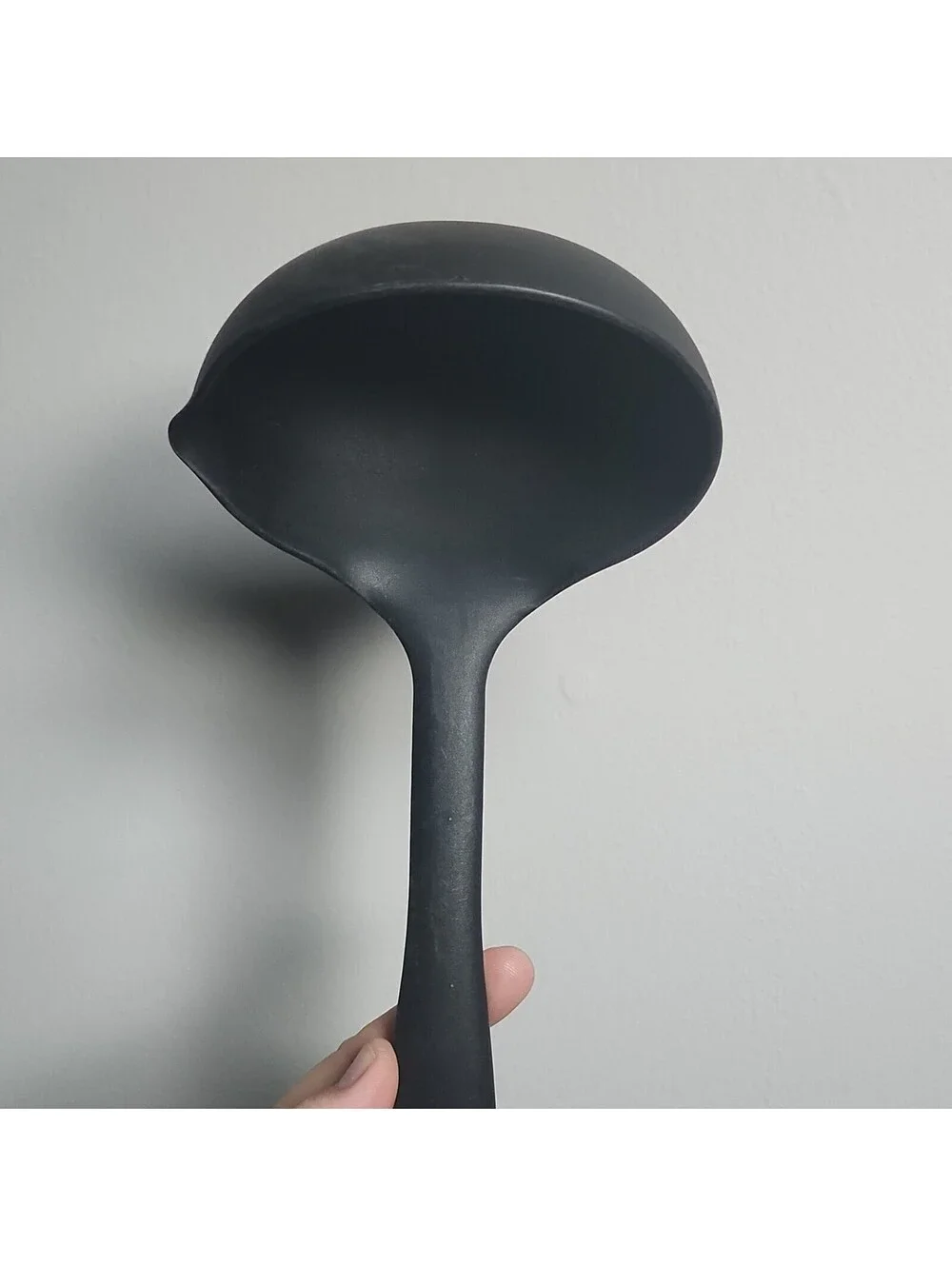 KitchenAid Black Plastic Ladle Serving Utensil w/ Hanging Loop, Matte Finish